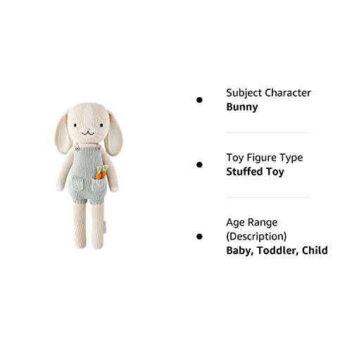 cuddle + kind Henry The Bunny Regular 20" Hand-Knit Doll – 1 Doll = 10 Meals, Fair Trade, Heirloom Quality, Handcrafted in Peru, 100% Cotton Yarn
