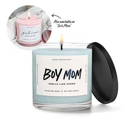 Scented Candles for Boy Mom, Natural Soy Wax Candles for Home, Relaxing Aromatherapy for Moms, Driftwood Essential Oils with a Hint of Chaos, Long Lasting Candle Burns for 75 Hours, Made in The USA