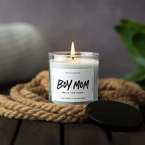 Scented Candles for Boy Mom, Natural Soy Wax Candles for Home, Relaxing Aromatherapy for Moms, Driftwood Essential Oils with a Hint of Chaos, Long Lasting Candle Burns for 75 Hours, Made in The USA
