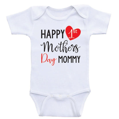 Happy 1st Mother's Day Mommy - Baby Onepiece Bodysuits - Babygrow Clothes