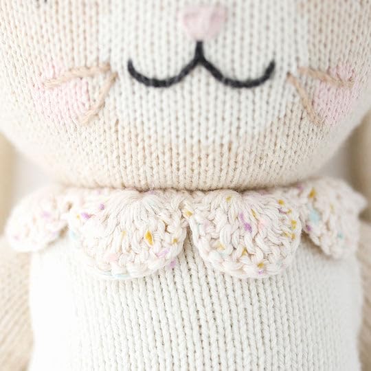 cuddle + kind Hannah The Bunny Ivory Little 13" Hand-Knit Doll – 1 Doll = 10 Meals, Fair Trade, Heirloom Quality, Handcrafted in Peru, 100% Cotton Yarn