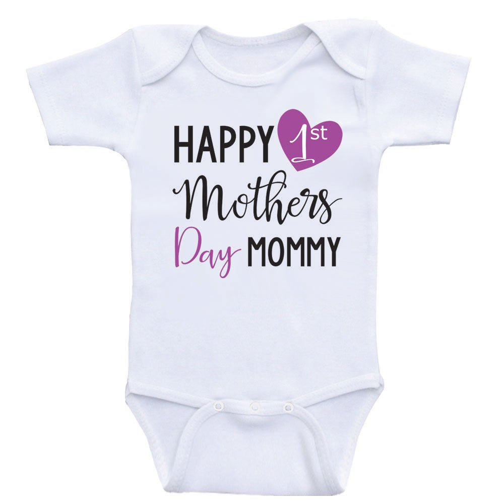 Happy 1st Mother's Day Mommy - Baby Onepiece Bodysuits - Babygrow Clothes
