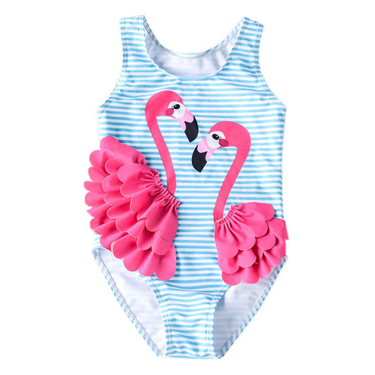 Baby Girl One Piece Swimsuit Swimwear Toddler Kid Flamingo Bikini Bathing Suit Sunsuit Rash Guard 1-5t