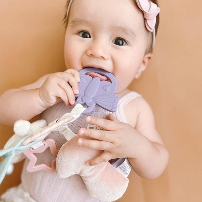 Itzy Ritzy - Bitzy Crinkle Sensory Toy Dinosaur with Crinkle Sound for Babies & Toddlers - Features Soft Braided Teething Ring & Textured Ribbons, Designed for Ages 0 Months and Up, Dinosaur