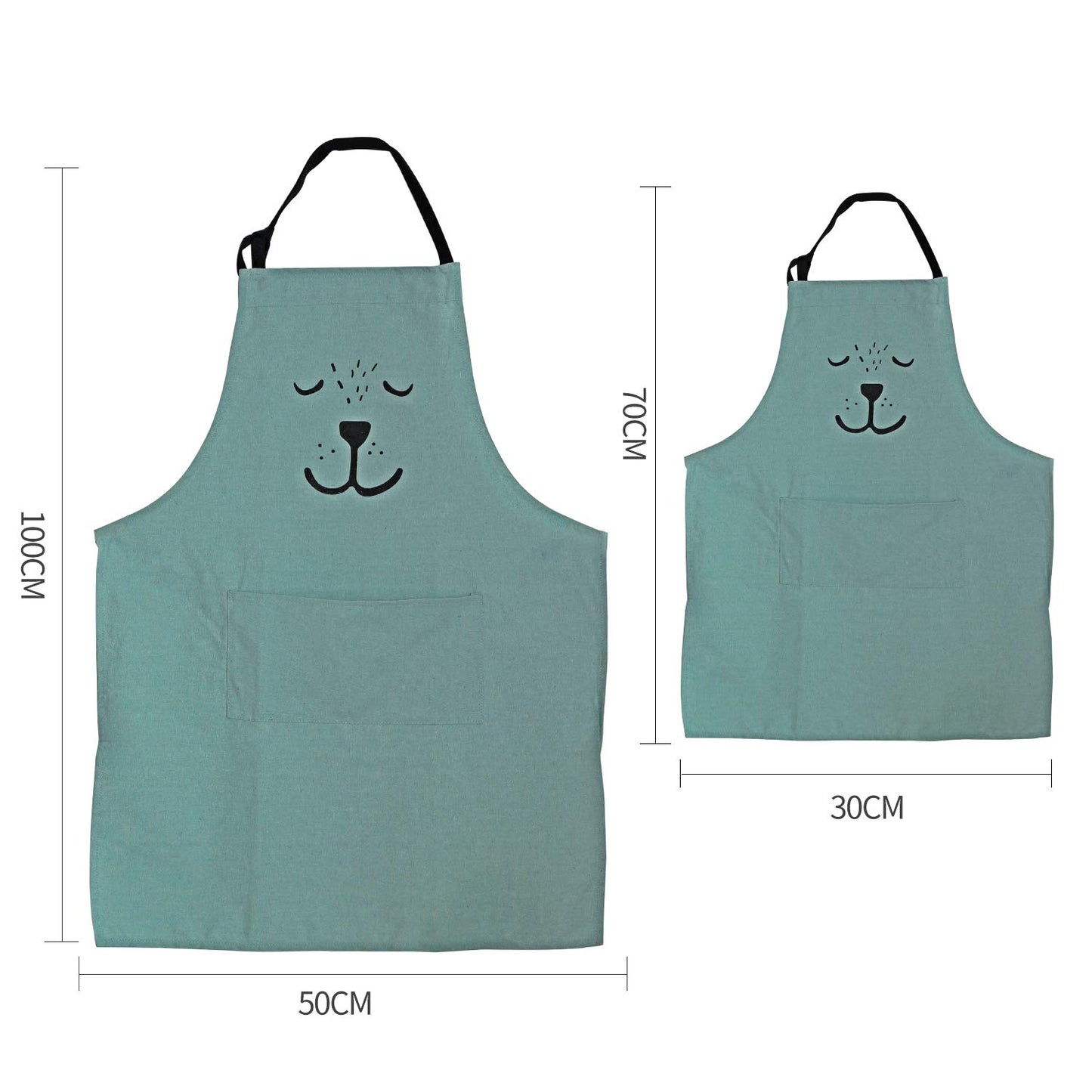 2 Pack Cartoon Apron Cute Bear Parent and Child Apron,Father Mother Son Daughter Matching Set Adult and Kid