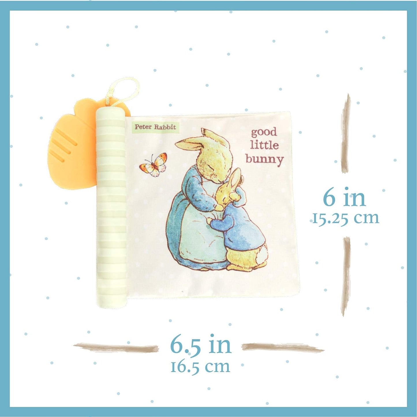 KIDS PREFERRED Beatrix Potter Peter Rabbit Soft Teether Book with Sensory Teether Spine and Teether Toy