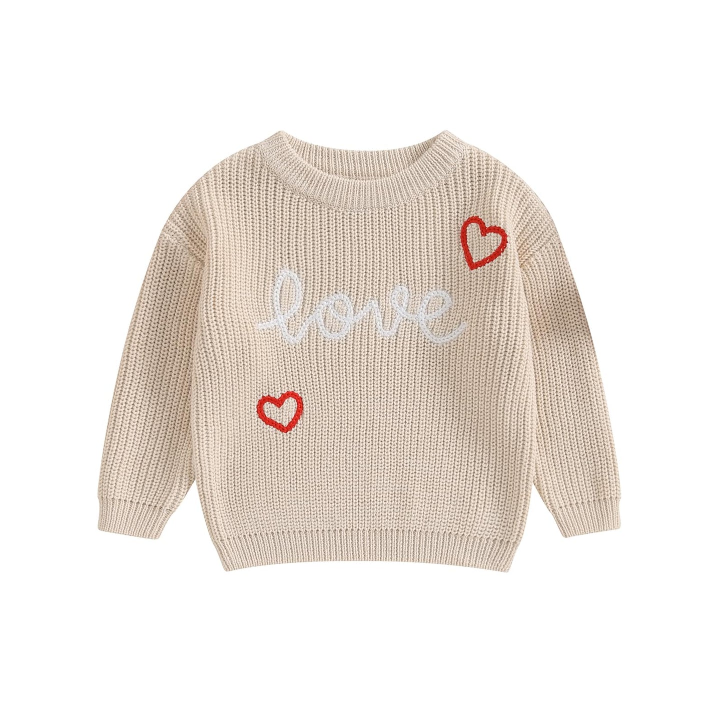 Baby Girl Valentines Day Outfit Love Heart Sweet Long Sleeve Sweater Tshirt Crewneck Tops Fall Winter Clothes