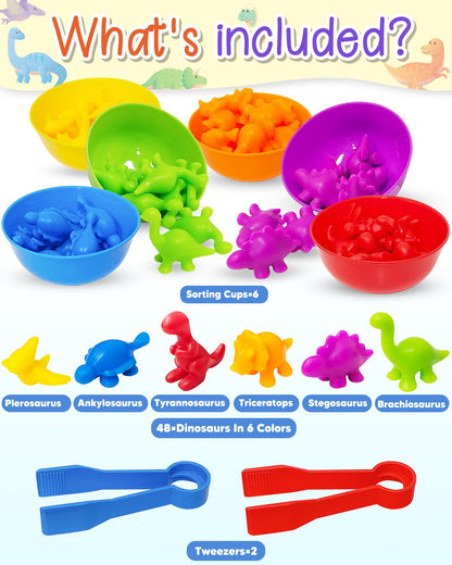 6 Pack Dinosaur Eggs Prefilled Plastic Easter Eggs with Toys Inside Filled, Toddlers Easter Basket Stuffers Egg Fillers Gifts Party Favors Counting Montessori Toys for Kids Boys Girls