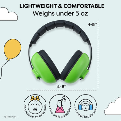 Baby Headphones - Baby Ear Protection | Baby Noise Cancelling Headphones for Ages 0-24 Months, Black
