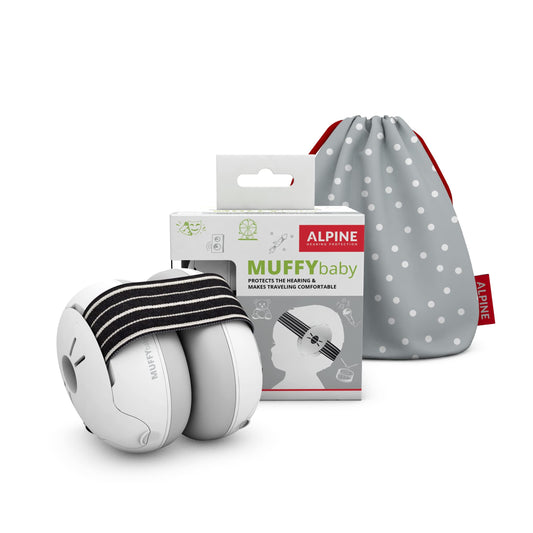 Alpine Muffy Baby Ear Protection for Babies and Toddlers up to 36 Months - CE & ANSI Certified - Noise Reduction Earmuffs - Comfortable Baby Headphones Against Hearing Damage & Improves Sleep - Black