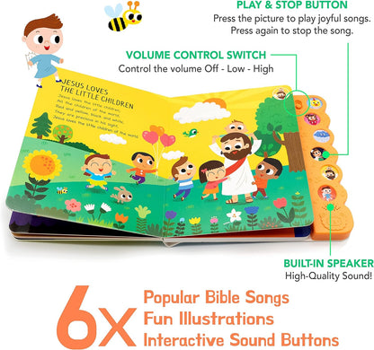 Dance with Jesus Christian Sound Books for Toddlers 1-3 | Musical & Religious Toddler Books | Ideal Baptism Gifts for Boys and Girls - Interactive Baby Books for 1 Year Old for Easter Baskets