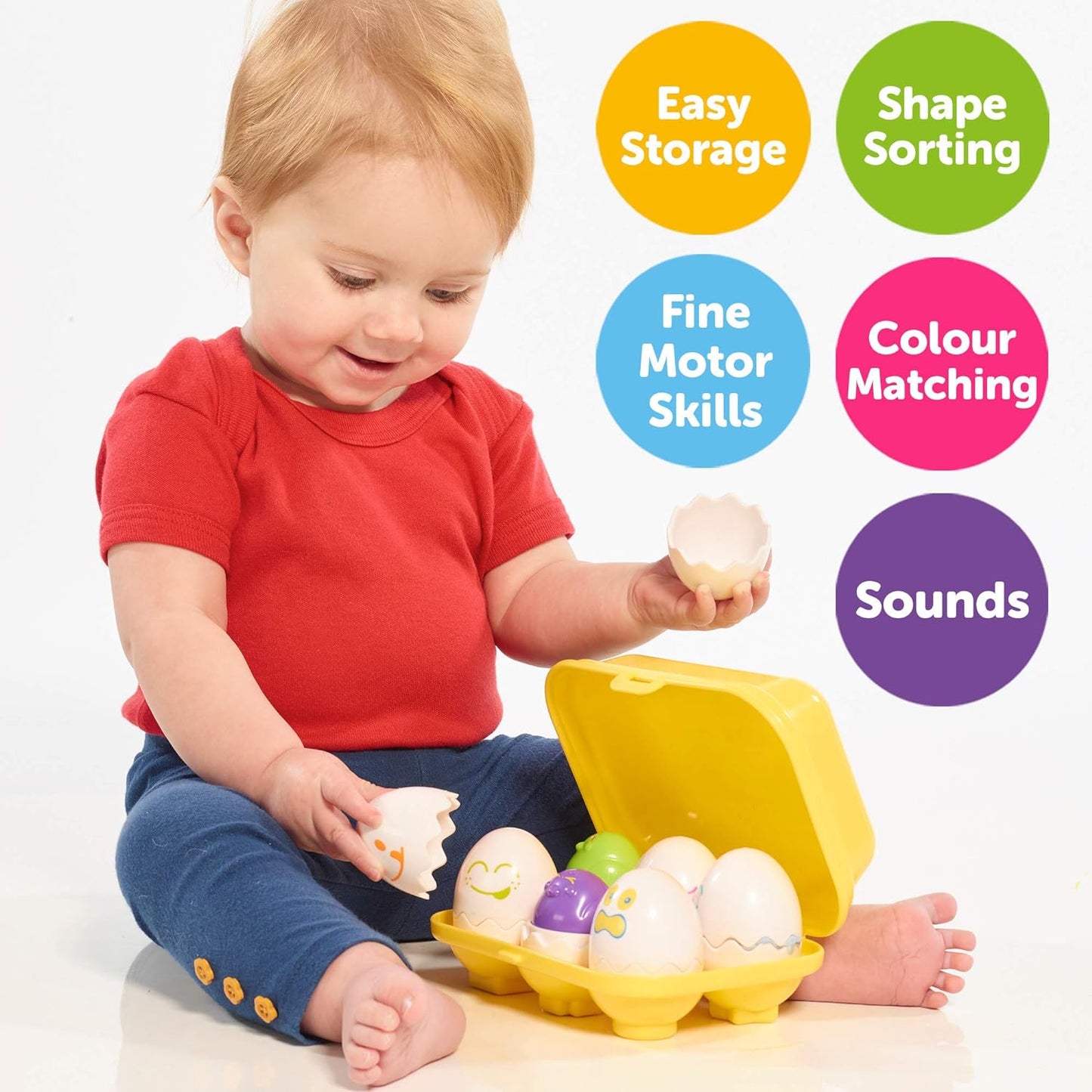 Toomies Hide & Squeak Easter Eggs Toddler Toys - Matching and Sorting Games - Musical Toddler Sensory Toys - Toddler Easter Basket Stuffers - Frustration Free Packaging - Ages 12 Months and Up