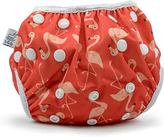 Large Nageuret Reusable Swim Diaper, Adjustable & Stylish Fits Diapers Sizes 4-7 (Approx. 20-55lbs) Ultra Premium Quality for Swimming Lessons (Anchors)