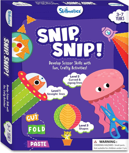 Skillmatics Art & Craft Activity Kit - Snip, Snip, Practice Scissor Skills, Craft Kits & Supplies, Easter Basket Stuffers, Gifts for Toddlers, Girls & Boys Ages 3, 4, 5, 6, 7, Travel Toys