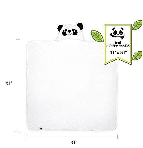 HIPHOP PANDA Hooded Towel - Rayon Made from Bamboo, Soft Bath Towel with Bear Ears for Babie, Toddler, Infant - Ultra Absorbent, Baby Stuff Shower Gifts for Boy and Girl - (Bear, 30 x 30 Inch)