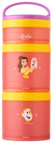 Whiskware Disney Princess Stackable Snack Containers for Kids and Toddlers, 3 Stackable Snack Cups for School or Travel, Moana