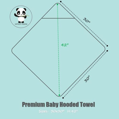 HIPHOP PANDA X - Large Bath Towel for Toddler and Kids - Rayon Made from Bamboo, Pink Ear 3D Unicorn Hooded Bath Towels for Babies - Perfect 1-6 Year - (Unicorn, 37.5 x 37.5 inch)