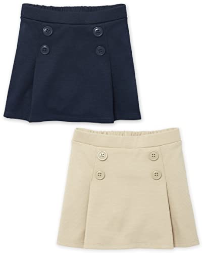 The Children's Place baby girls And Toddler Button Skort, Sandy 2 Pack, 2T US