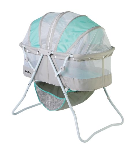Dream On Me Karley Bassinet in Black, Lightweight Portable Baby Bassinet, Quick Fold and Easy to Carry , Adjustable Double Canopy, Indoor and Outdoor Bassinet with Large Storage Basket.