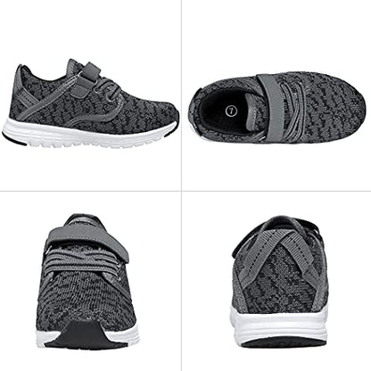 COODO Toddler Kid's Sneakers Boys Girls Cute Casual Running Shoes (6 Toddler,Blk Wht)