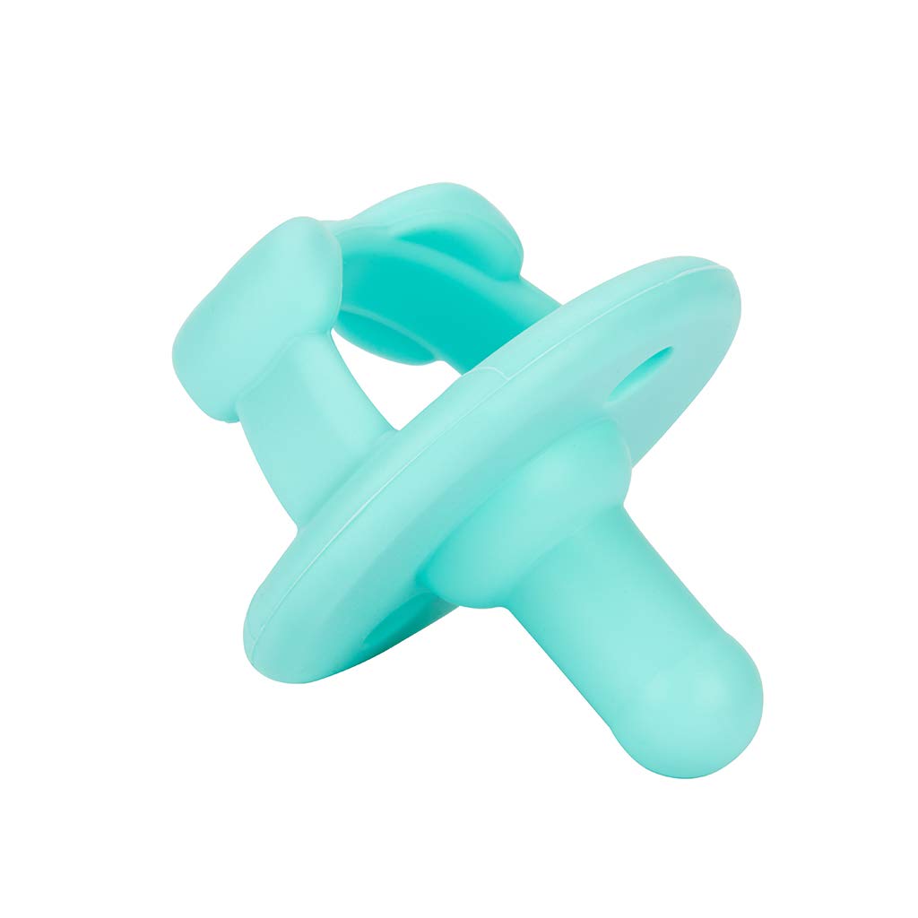 Itzy Ritzy Silicone Pacifiers for Newborn - Sweetie Soother Pacifiers Feature Collapsible Handle & Two Air Holes for Added Safety; for Ages Newborn and Up, Set of 2 in Agave & Succulent