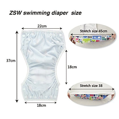 ALVABABY Swim Diapers Baby & Toddler Snap Large Size Reusable Adjustable Baby Boy ZYK103-D118