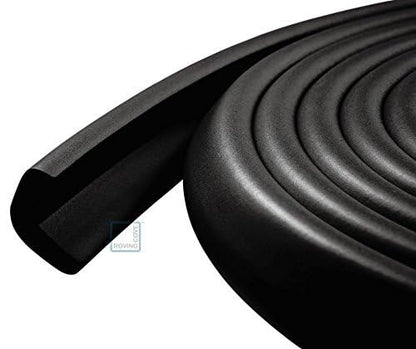 Roving Cove Edge Corner Protector Baby Proofing (Large 18ft Edge 8 Corners), Hefty-Fit Heavy-Duty, Soft NBR Rubber Foam, Furniture Fireplace Safety Corner Edge Bumper Guard, 3M Adhesive, Oyster White
