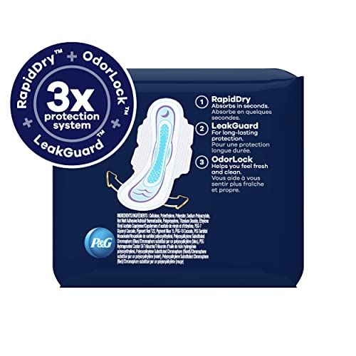 Always Maxi Feminine Pads for Women, Size 5 Extra Heavy Overnight Absorbency, with Wings, Unscented, 36 Count