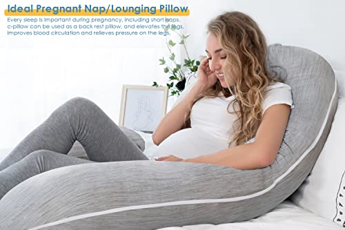 INSEN Pregnancy Pillow for Sleeping,Maternity Body Pillow for Pregnancy Women,Pregnancy Support Pillow for Back, Hip Pain, Pink