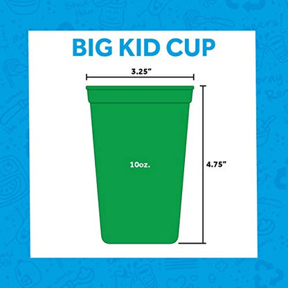 Re-Play Made in USA 10 Oz. Open Cups for Toddlers, Set of 4 - Reusable and Stackable Toddler Cups for Easy Storage - Dishwasher/Microwave Safe Kids Plastic Cups, 4.75" x 3.25", Fresh