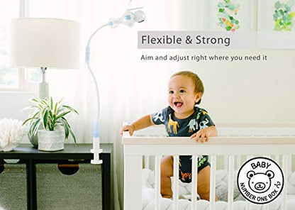 FlexxiCam | Universal Baby Monitor Holder with Velcro Strap | Flexible Baby Camera Mount Shelf | No Drilling | A Safer Monitor Stand for Your Baby