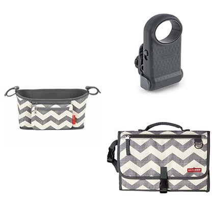 Skip Hop Portable Baby Changing Pad, Pronto, Black & White Stripe