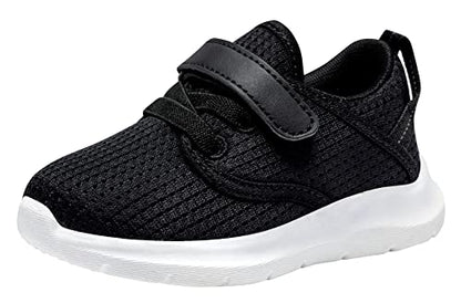 COODO Toddler Kid's Sneakers Boys Girls Cute Casual Running Shoes (6 Toddler,Blk Wht)