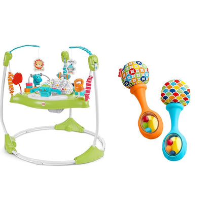 Fisher-Price Baby Bouncer Animal Wonders Jumperoo Activity Center With Music Lights Sounds And Developmental Toys