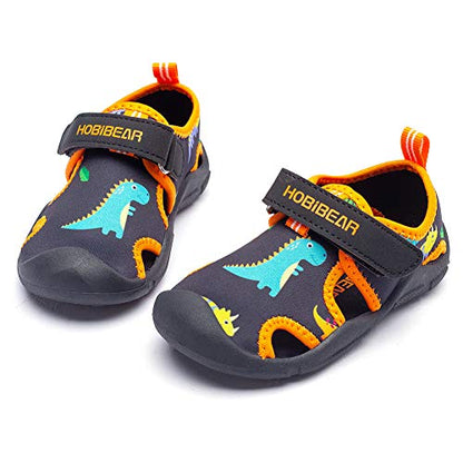 HOBIBEAR Boys Girls Water Shoes Quick Dry Closed-Toe Aquatic Sport Sandals Toddler/Little Kid