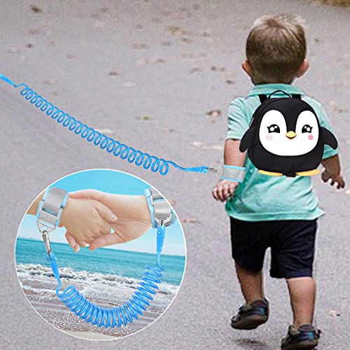 Accmor Toddler Harness Backpack Leash, Cute Penguin Kid Backpacks with Anti Lost Wrist Link, Mini Child Backpack Wristband Tether Strap and Protection Leashes Travel Bag Harness Rein for Baby Girls