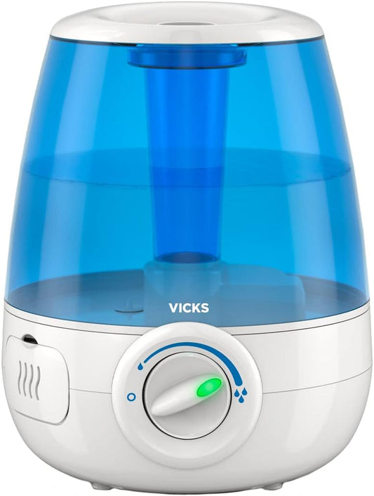 Vicks Filter-Free Ultrasonic Humidifier. #1 Brand Recommended by Pediatricians*. 1.2 Gal Ultrasonic cool mist humidifier for medium to large Bedrooms, Kids Rooms, and More. Use with Vicks VapoPads.