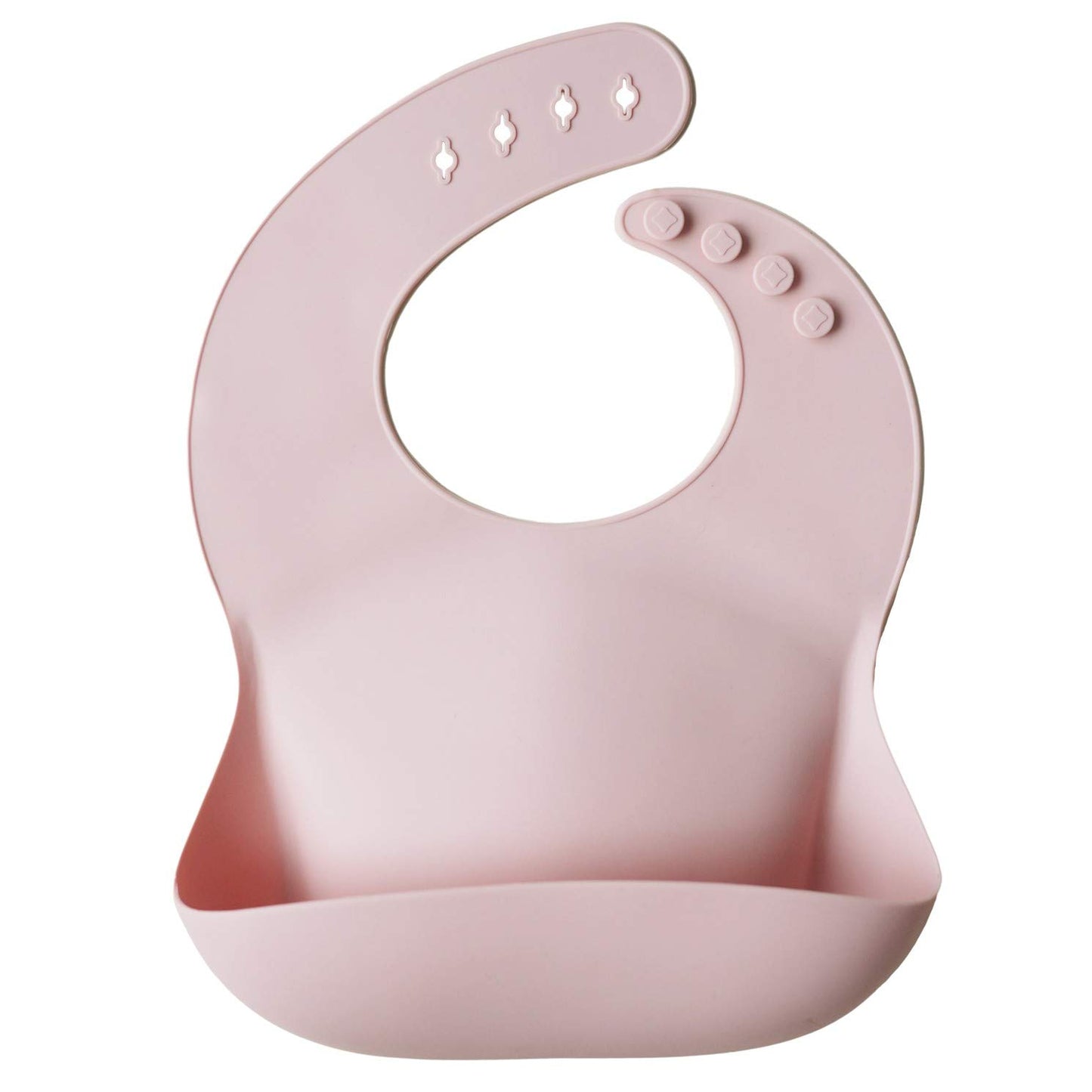 mushie Silicone Baby Bib | Adjustable Fit Waterproof Bibs (Dusty Rose)