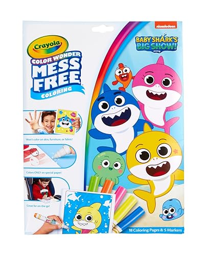 Crayola Baby Shark Color Wonder Pages, Mess Free Coloring For Toddlers, Easter Basket Stuffer, Toddler Coloring Activity, Gift