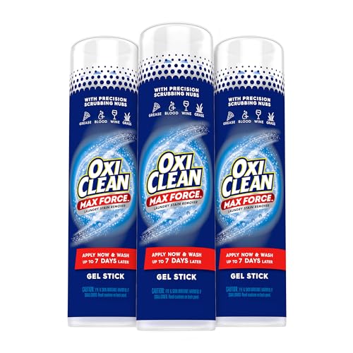 OxiClean Max Force Laundry Stain Remover Gel Stick, 6.2 fl oz, 3-Pack