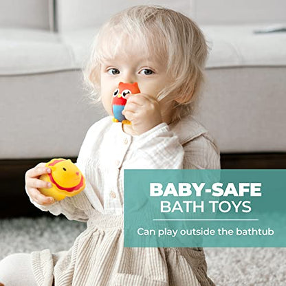 Hely Cancy Mold Free Infant Bath Toys for 18 Months - No Hole Animal Bathtub Toys, Baby Bath Tub Toys No Mold (Ocean)