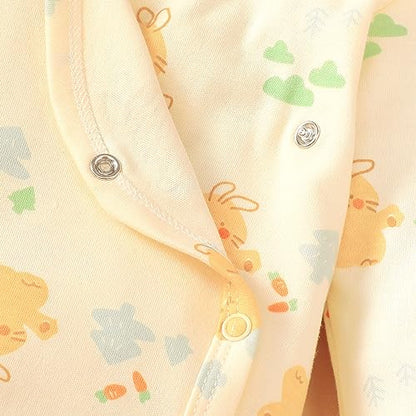 DEFAHN Baby Side Snap Bodysuit Kimono Onsies Newborn Boy Girl 3-Pack 100% Cotton Basic Pattern Kimono Bodysuits (Rainbow/RBear/Block, Newborn)