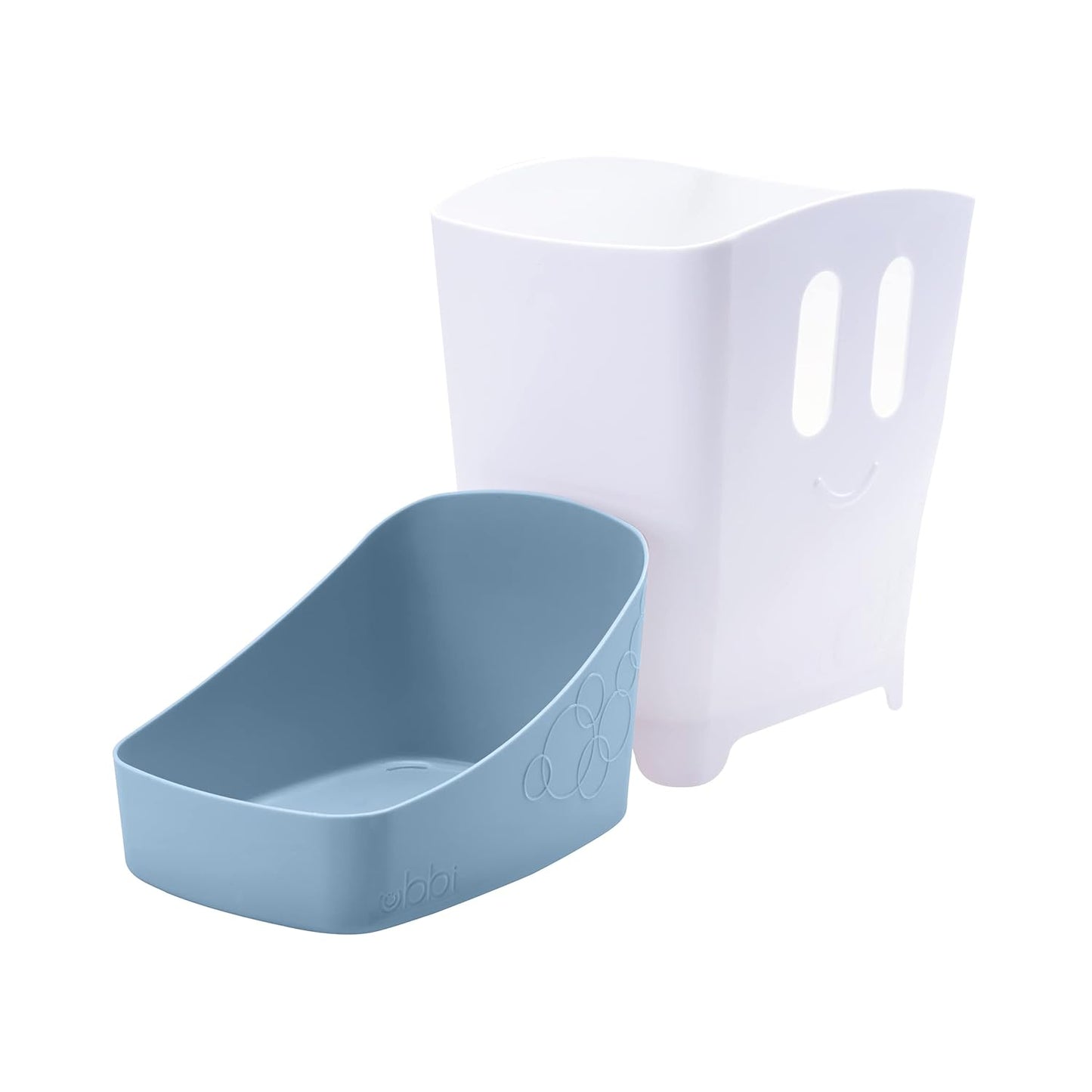 Ubbi Freestanding Bath Toy Organizer Bath Caddy with Removable Drying Rack Bin and Scoop for Toddlers and Baby, Gray