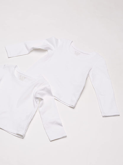 The Children's Place baby girls And Toddler Long Sleeve Basic Layering T-shirt T Shirt, White 2 Pack, 2T US