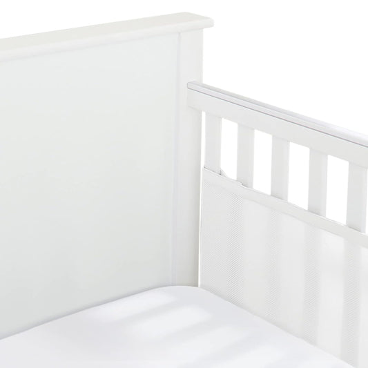 BreathableBaby Breathable Mesh Liner for Full-Size Cribs, Classic 3mm Mesh, White (Size 2FS Covers 2 Sides)