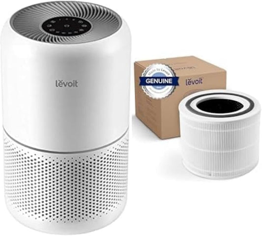 LEVOIT Core 300 Purifier with Replacement Filter - HEPA Air Cleaner Eliminates Allergens for Bedroom, Pets, Smokers In 1095 Sq.Ft Coverage. 24db Quiet Operation and Auto Mode.