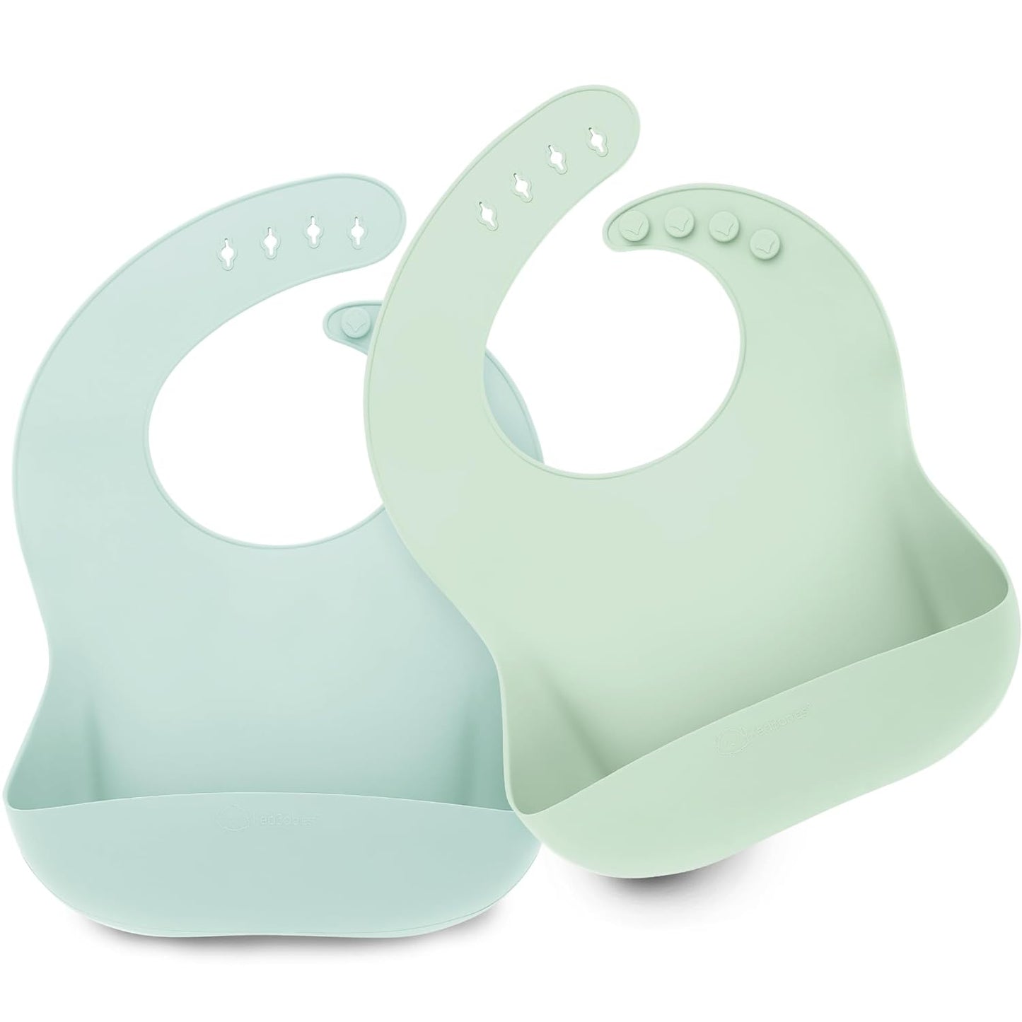 KeaBabies 2-Pack Silicone Bibs For Babies, Silicone Baby Bibs for Eating, Food-Grade Pure Silicone Bib, Toddler Bibs, Waterproof Bibs, Feeding Bibs, Silicon Bibs for Toddlers, Boys, Girls (Dusk)