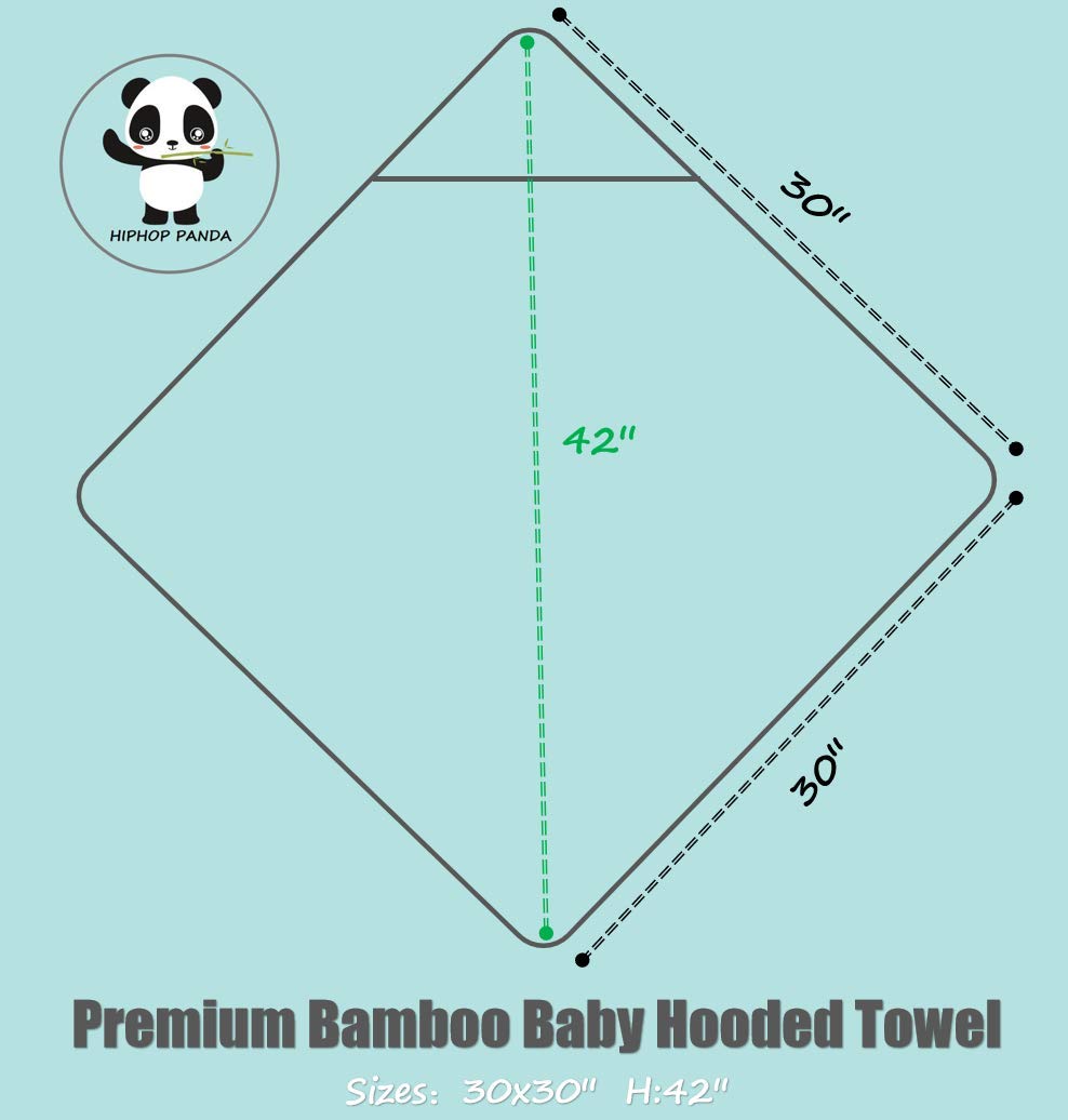 HIPHOP PANDA Hooded Towel - Rayon Made from Bamboo, Soft Bath Towel with Bear Ears for Babie, Toddler, Infant - Ultra Absorbent, Baby Stuff Shower Gifts for Boy and Girl - (Bear, 30 x 30 Inch)
