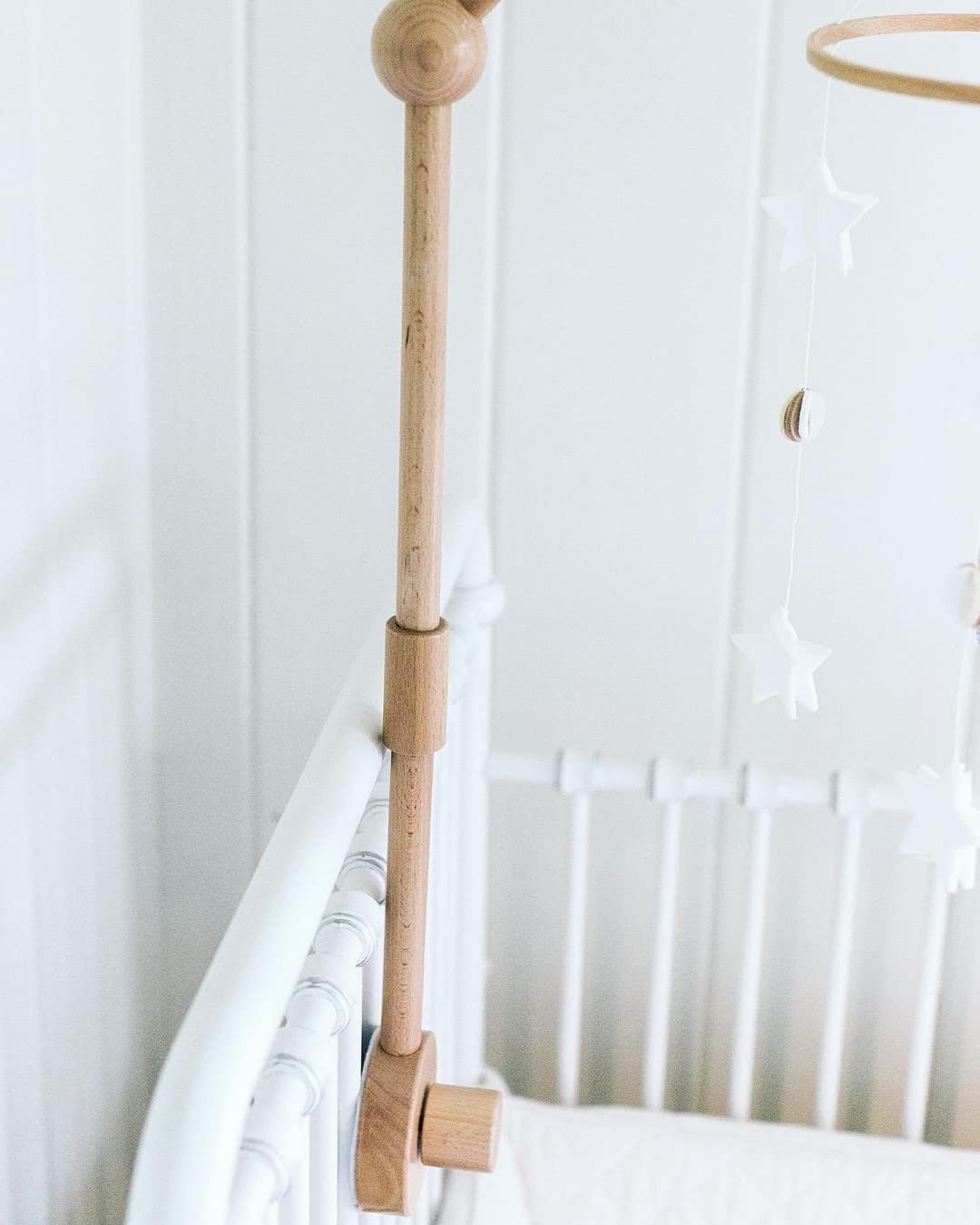 Sorrel + Fern Wooden Baby Crib Mobile Arm - Baby Mobile Holder Arm (31 inch, 100% Natural Beech Wood) - Strong Anti Slip Attachment - Nursery Décor