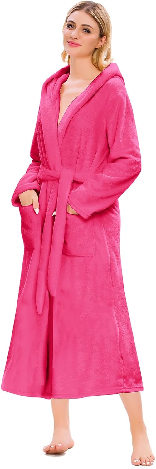 Umeyda Girls Fleece Hooded Robes, Warm Printed Bath Robe for Kids Soft Fuzzy Bathrobe for Gifts, 1-12 Years